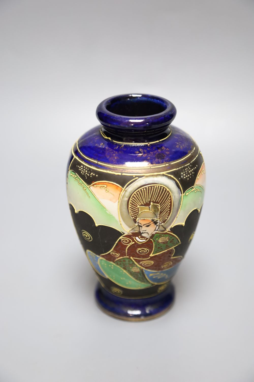 A Chinese famille rose jar, 9cm and two Satsuma enamelled jars